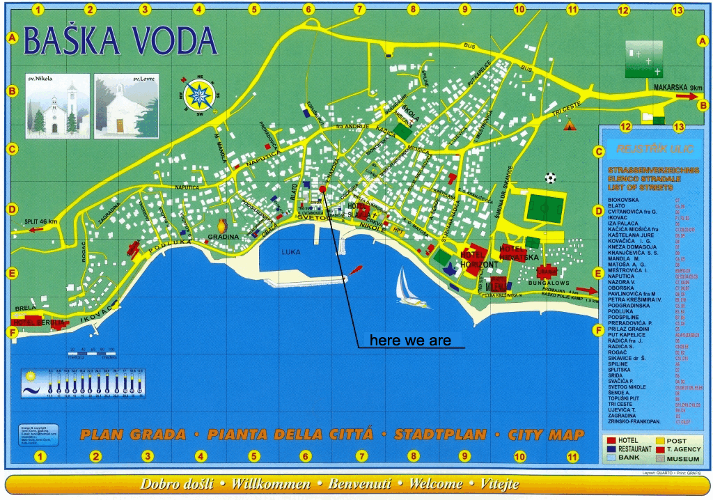 Baska Voda map Croatia, Baska Voda city plan