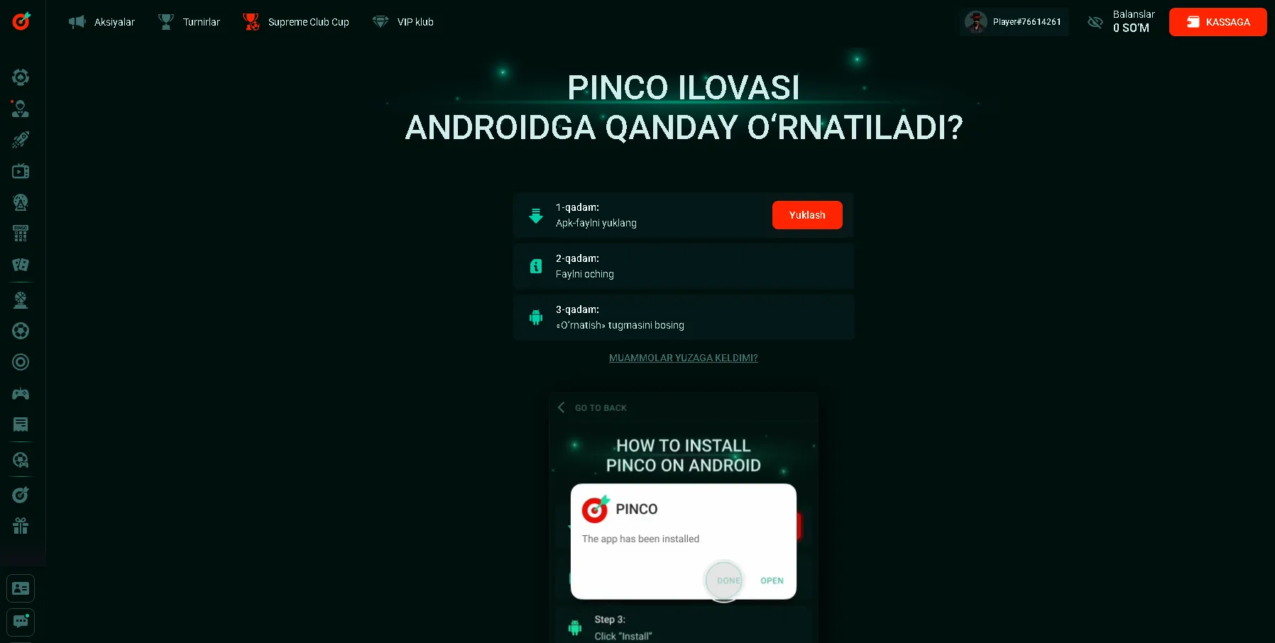 Pinko ilovasi yangi imkoniyatlar eshigini ochadi Kazino pinco yuklab olish uchun ilova bilan bonus oling